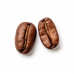 Close-up Set of freshly roasted coffee beans isolated on white background. Generative AI Technology
