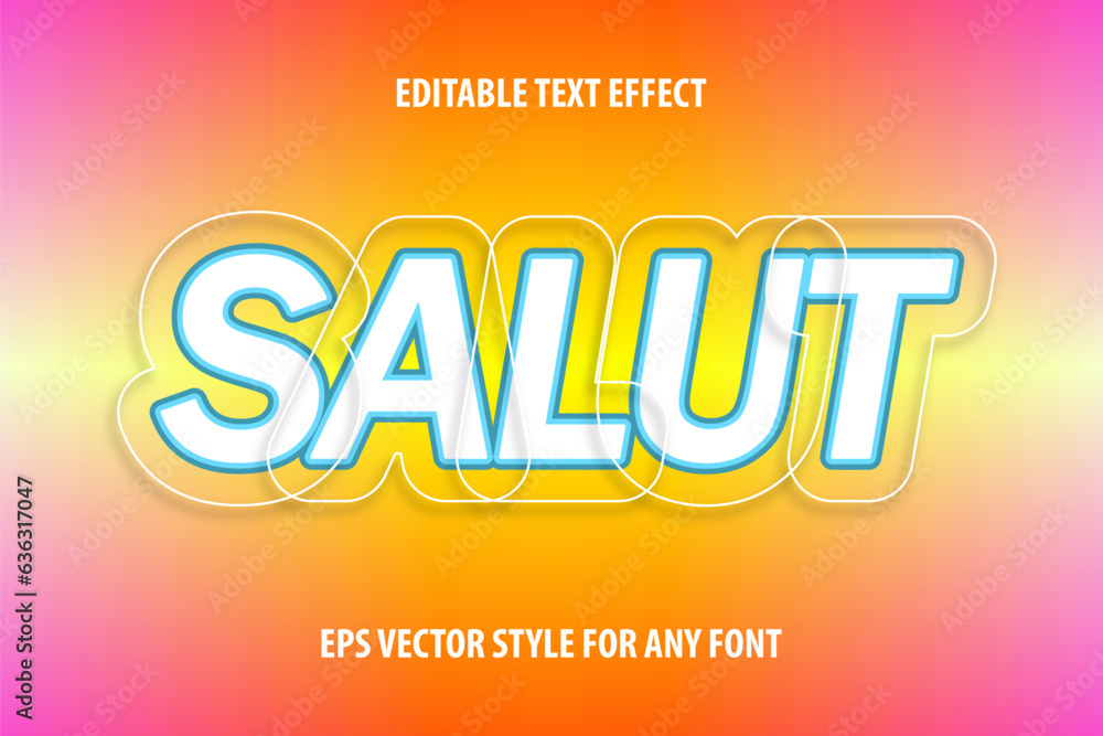 Poster editable beautiful text effect with 3d outline in retro style