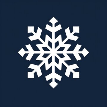 Snowflake Icon isolated on blue in Flat Design Style. illustration. Generative ai