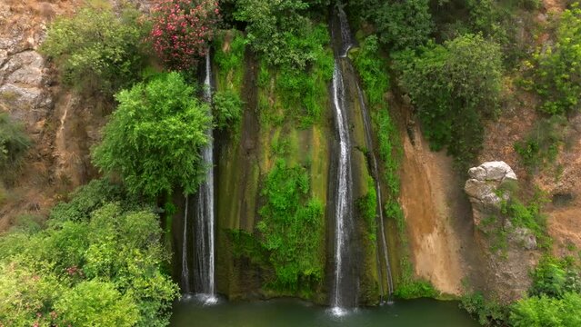 Ha Tahana waterfall on Ayun stream in the Galilee Panhandle, Metula, Israel