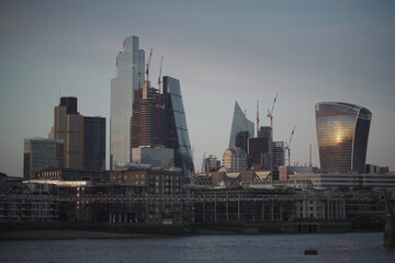 city skyline at night