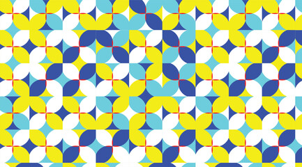 seamless pattern with colorful floral shapes, colorful pattern background design, 3d rendering shapes with red, yellow, white, and violet color