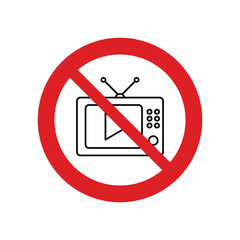 No tv sign circle prohibiting sing  