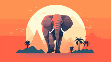 Big elephant drawing vector