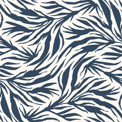 Black and White seamless pattern with leaves. Vector illustration.