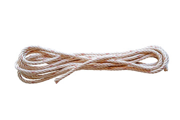 Roll of rope rope isolated on transparent background, PNG File format, top view