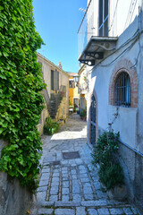Fototapeta na wymiar A characteristic street of Civitanova del Sannio, a medieval village in the Molise region, Italy.