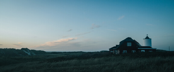 Hut at blue hour in the dunes