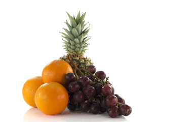 red grapes oranges and pineapple png file