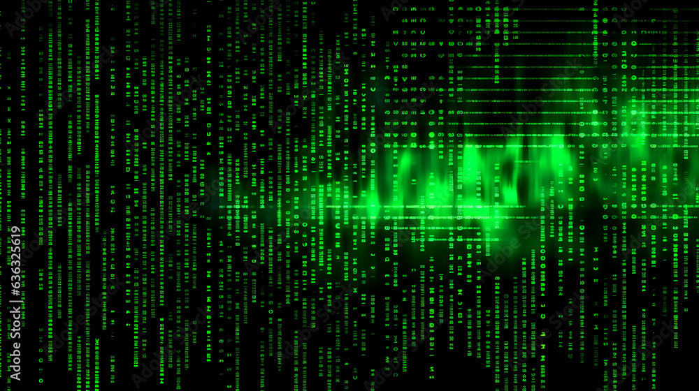 Poster black and neon green programming background, binary code, programming, data, technology, internet,