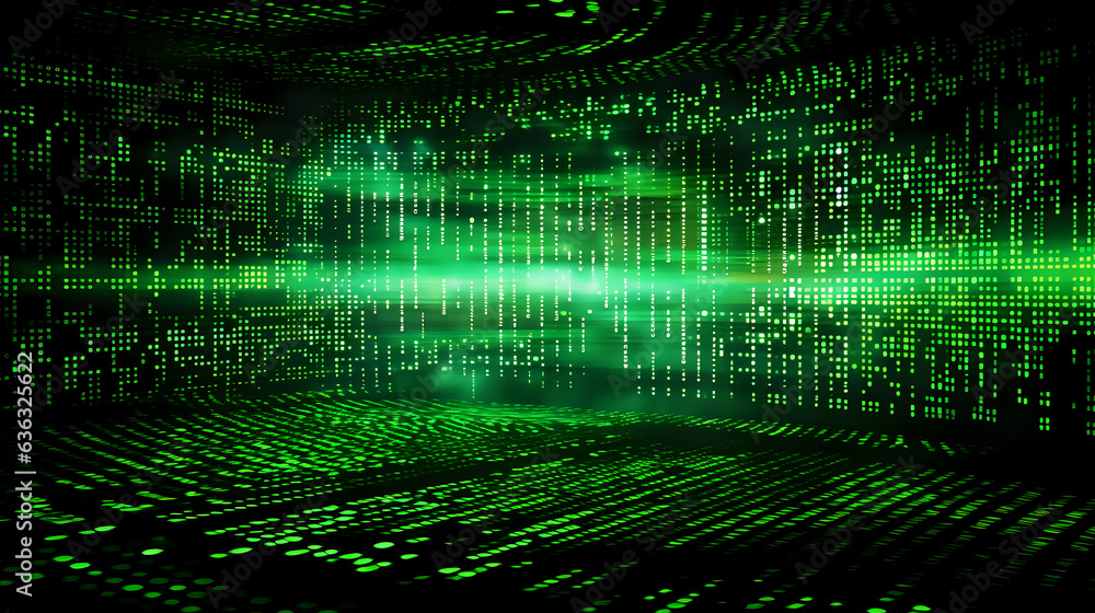 Poster black and neon green programming background, binary code, programming, data, technology, internet,