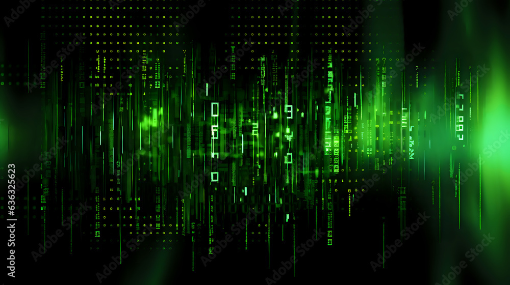 Poster black and neon green programming background, binary code, programming, data, technology, internet,