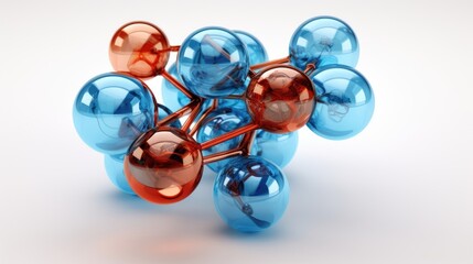 illustration of blue and red glassballs showing an element