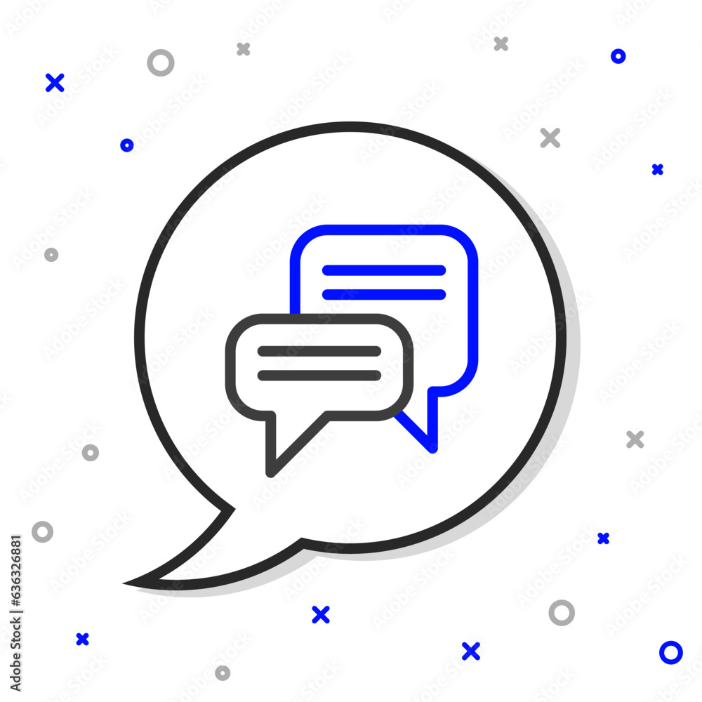 Poster line speech bubble chat icon isolated on white background. message icon. communication or comment ch