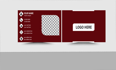 Red Corporate Business Card Layout Simple and Clean Red and White Business Card Template