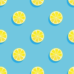 Slice of lemon seamless pattern, Lemon background