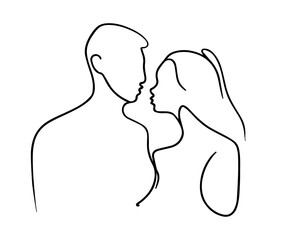 Couple line art design. People line art 