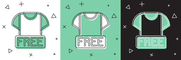 Set Clothes donation icon isolated on white and green, black background. Vector