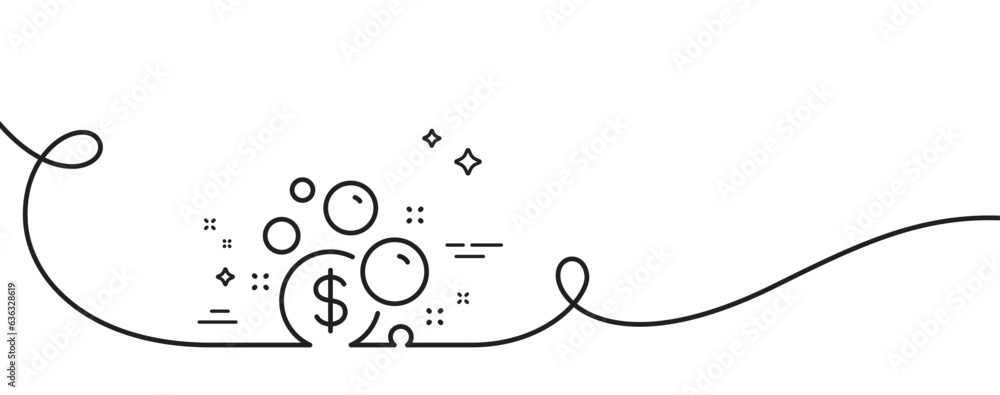 Poster launder money line icon. continuous one line with curl. cash corruption sign. tax avoidance symbol. 