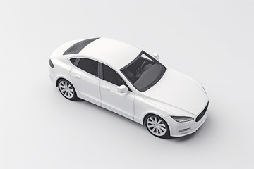 New white car, sedan for branding. Generative ai.