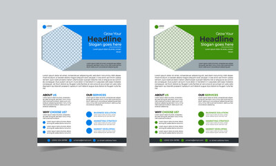 Corporate colorful business flyer template design set, abstract business flyer design, vector template design or business poster template design illustration