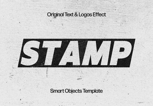 Print Stamp Text And Logo Effect Mockup