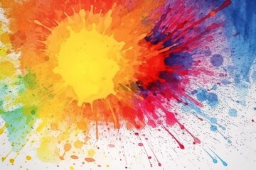 Colorful oil splatter painted with watercolor. Generative AI