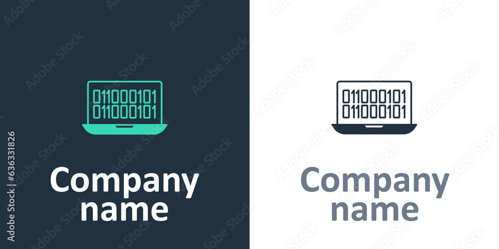 Poster logotype binary code icon isolated on white background. logo design template element. vector