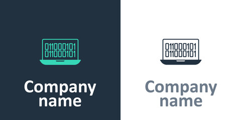 Logotype Binary code icon isolated on white background. Logo design template element. Vector