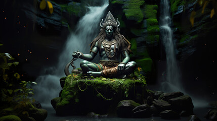 Ancient Hindu God Shiva - obrazy, fototapety, plakaty