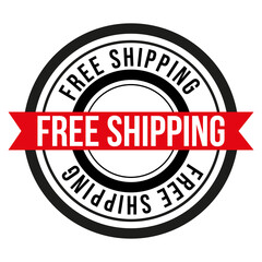 Free Shipping Stamp Logo on a Transparent Background