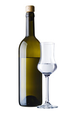  Bottle of grappa isolated 