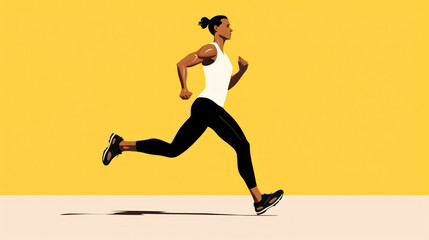 woman running athlete, jog sport lifestyle generative ai