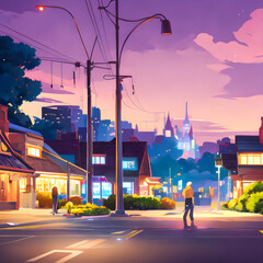 night city street scene
