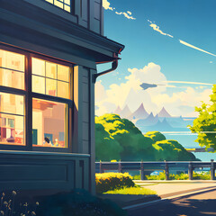 house in the evening architecture nature