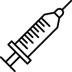 Syringe Vector Line Icon for Adverts. Suitable for books, stores, shops. Editable stroke in minimalistic outline style. Symbol for design