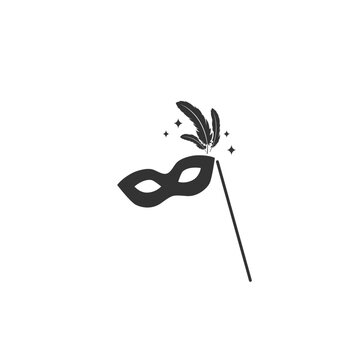 Carnival masks icon. Black anonymous mask vector icon