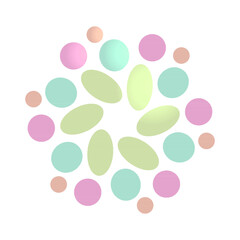 Colorful circles forming a spiral, vector illustration