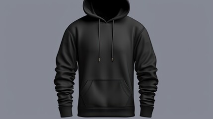 Blank Invisible Mannequin with Black Hoodie Design Mock Up Template for Fashion Print