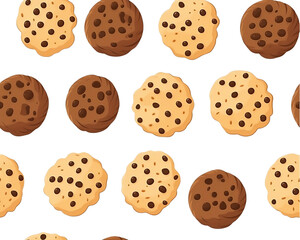 Seamless Pattern Cookies & Coffee & Bakery 