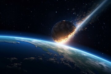 A shining meteor crashes into our planet. Generative AI
