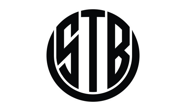 STB shield in circle logo design vector template. lettermrk, wordmark, monogram symbol on white background.
