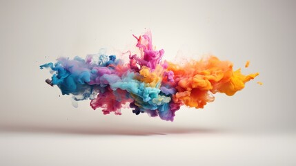 3d Floating liquid paint colors, Emotional, Evocative, Mid-air, Jet, Smoke. THREE-DIMENSIONEL MID-AIR SUSPENDED COLORS. A 3D colorful image of colored liquid in mid-air. Contemporary abstractionism.
