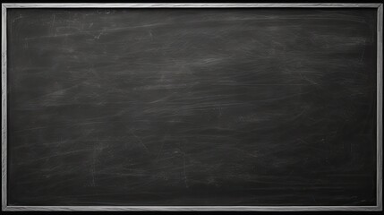 Chalkboard Background. Closeup of Blackboard Wall with Chalk and Eraser - Ideal for Education. 