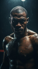 Fototapeta na wymiar In Pursuit of Glory: African American Boxer's Cinematic Tale, Generative AI