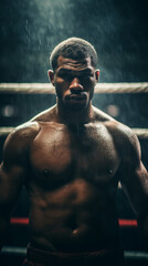 Fototapeta na wymiar The Sweet Science: African American Boxer's Artistry, Generative AI