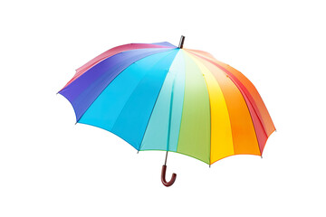A rainbow umbrella on a white background isolated PNG