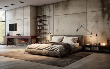 Bedroom Interior Design. Generative AI
