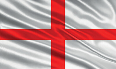 Fototapeta premium England flag design. Waving England flag made of satin or silk fabric. Vector Illustration.