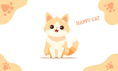 happy cat vector illustration